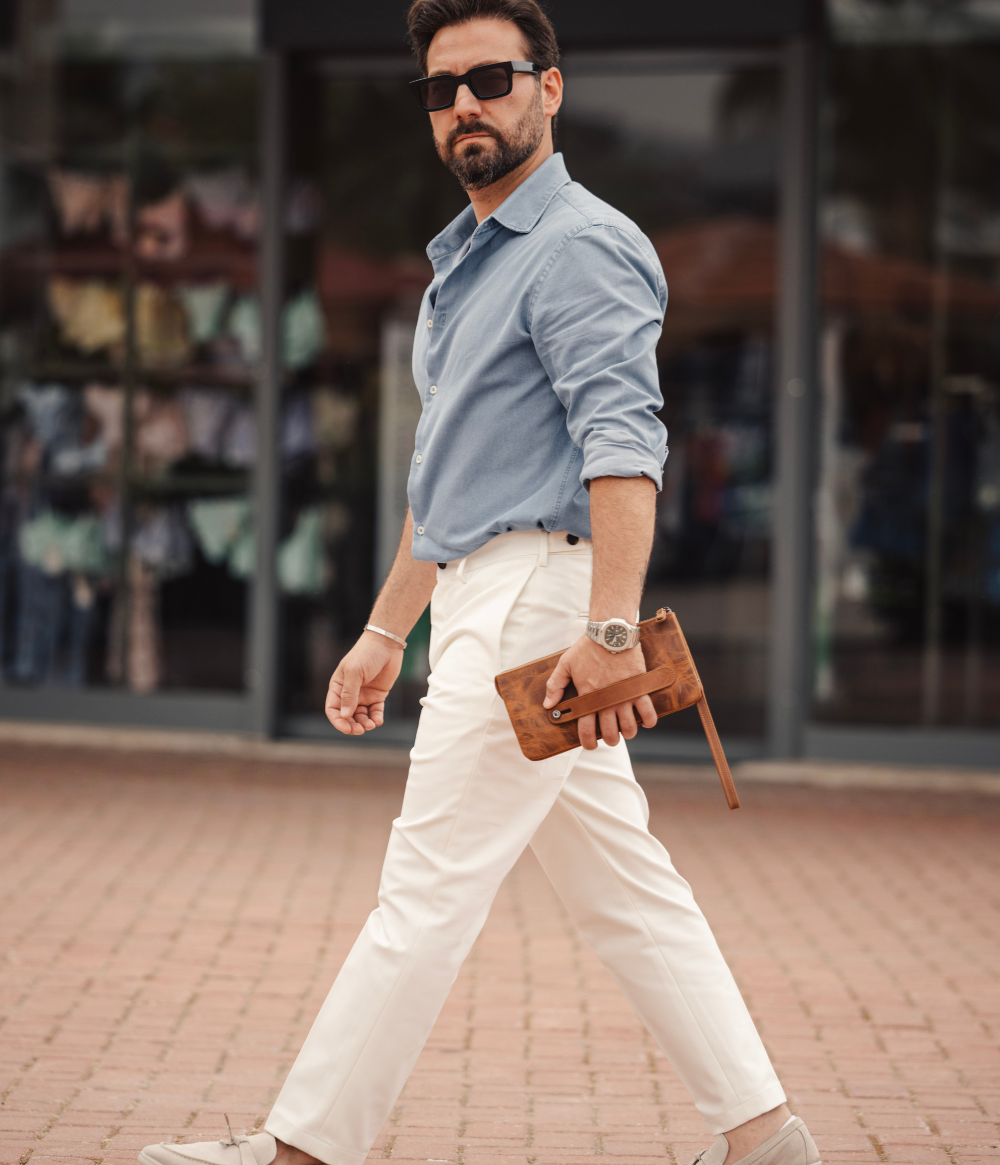 Pochette Belluvi convertibile in borsa a tracolla marrone