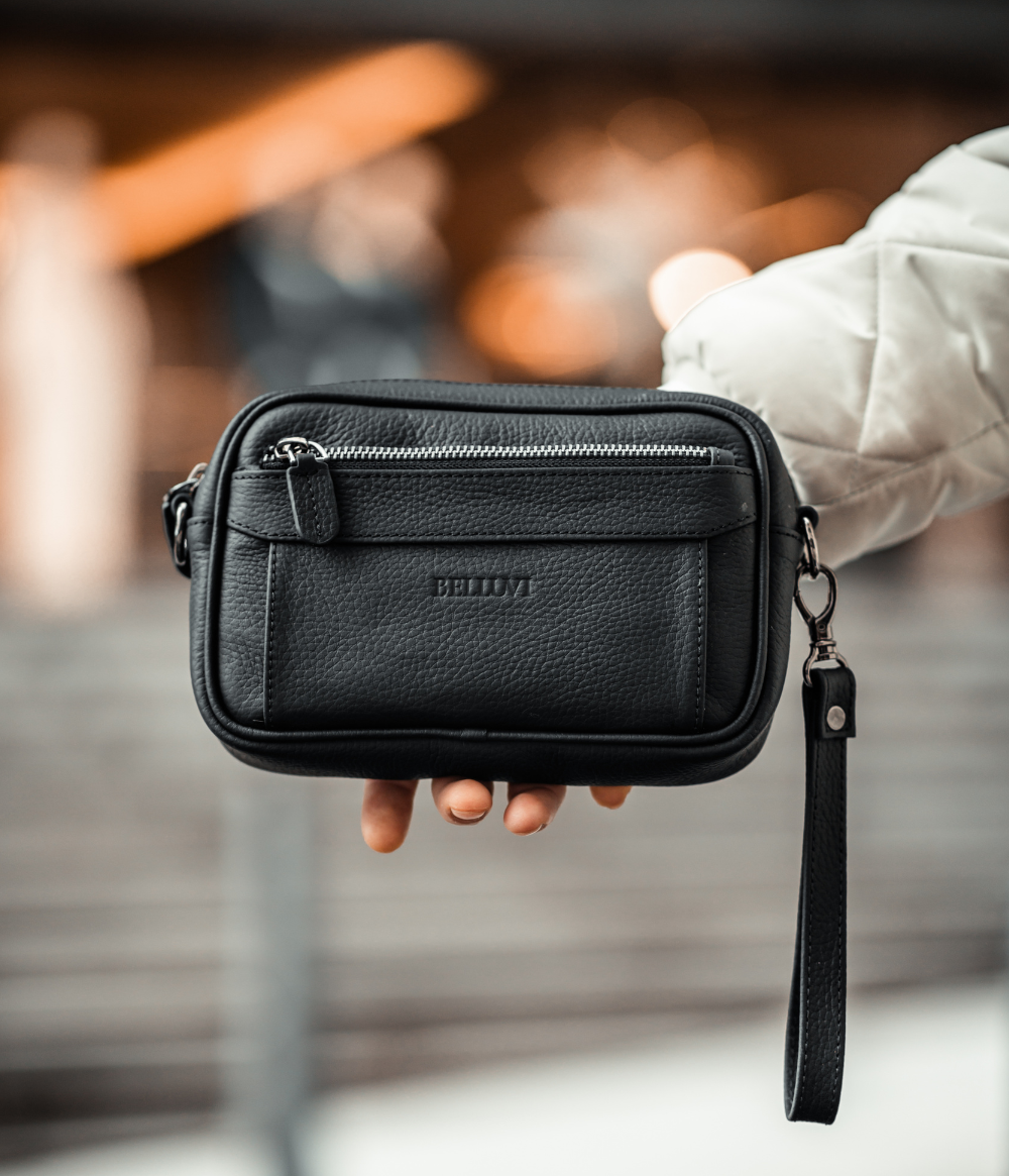 Belluvi Pouch Bag mit Schulterriemen Grau