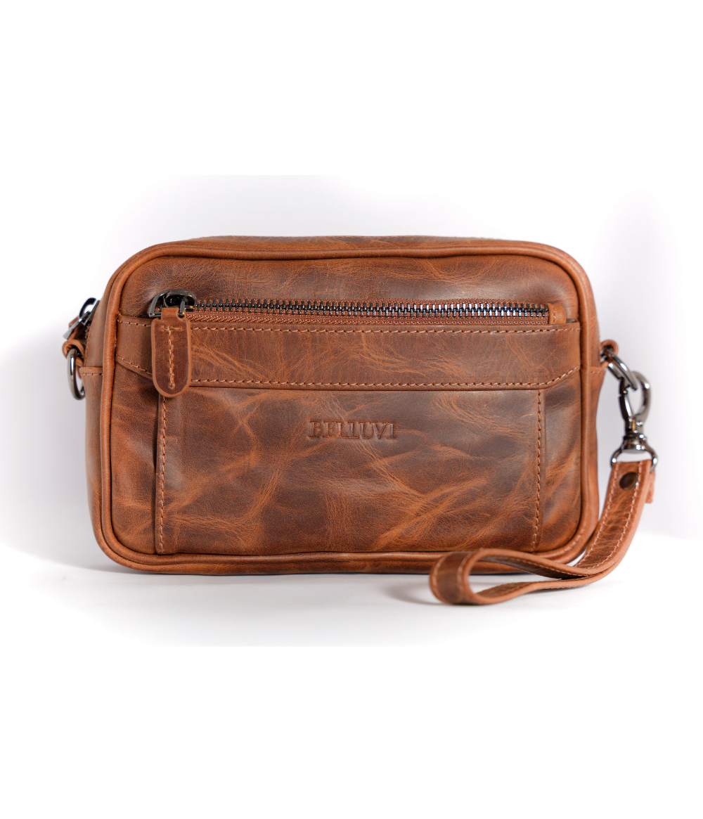 Belluvi Pouch Bag mit Schulterriemen Grau