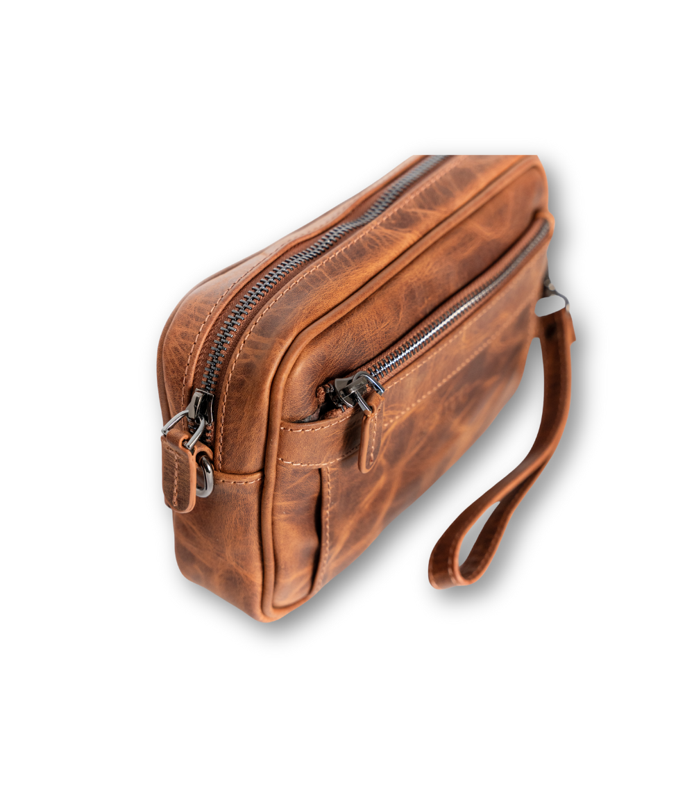 Belluvi Pouch Bag mit Schulterriemen Grau