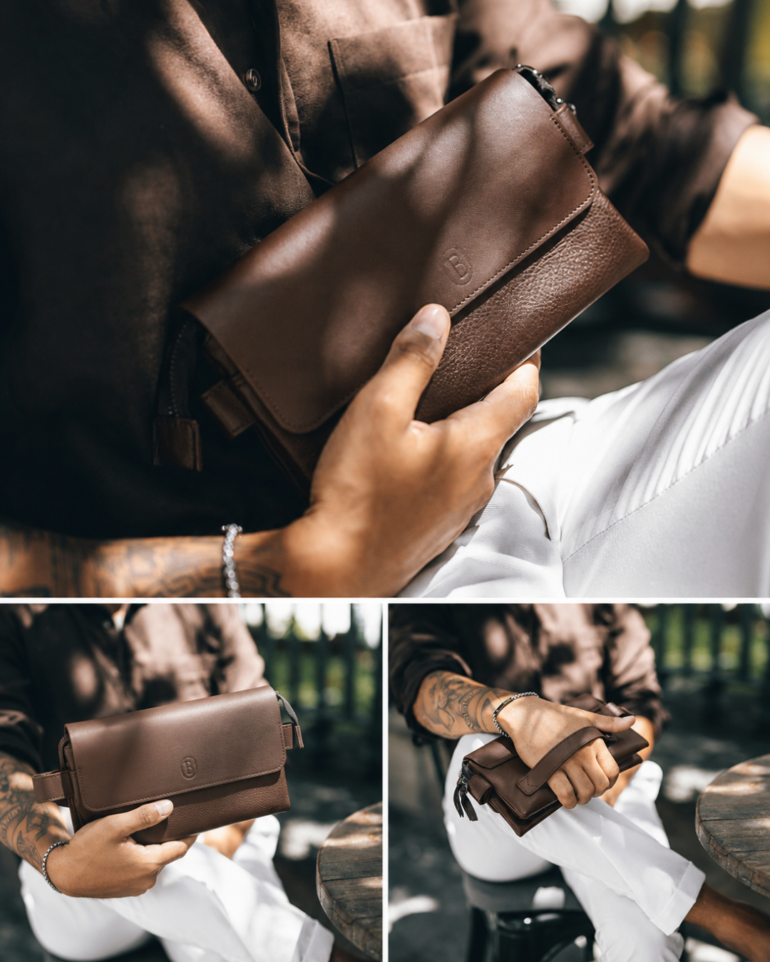 Milano Clutch Dunkelbraun