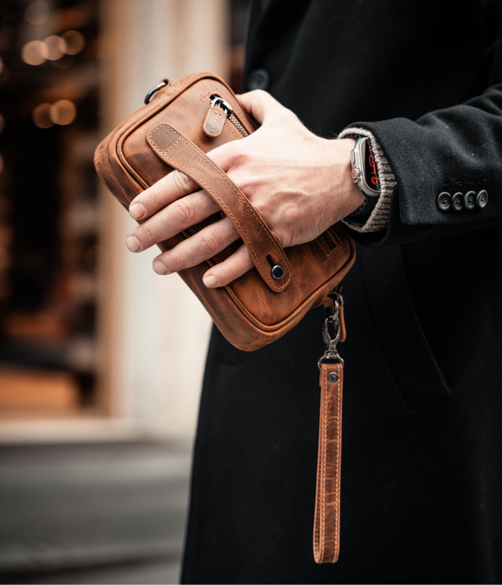 Belluvi Pouch Bag mit Schulterriemen Grau