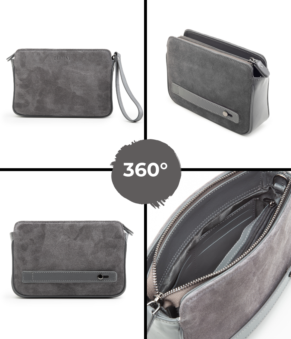 L`allure velor gray with shoulder strap