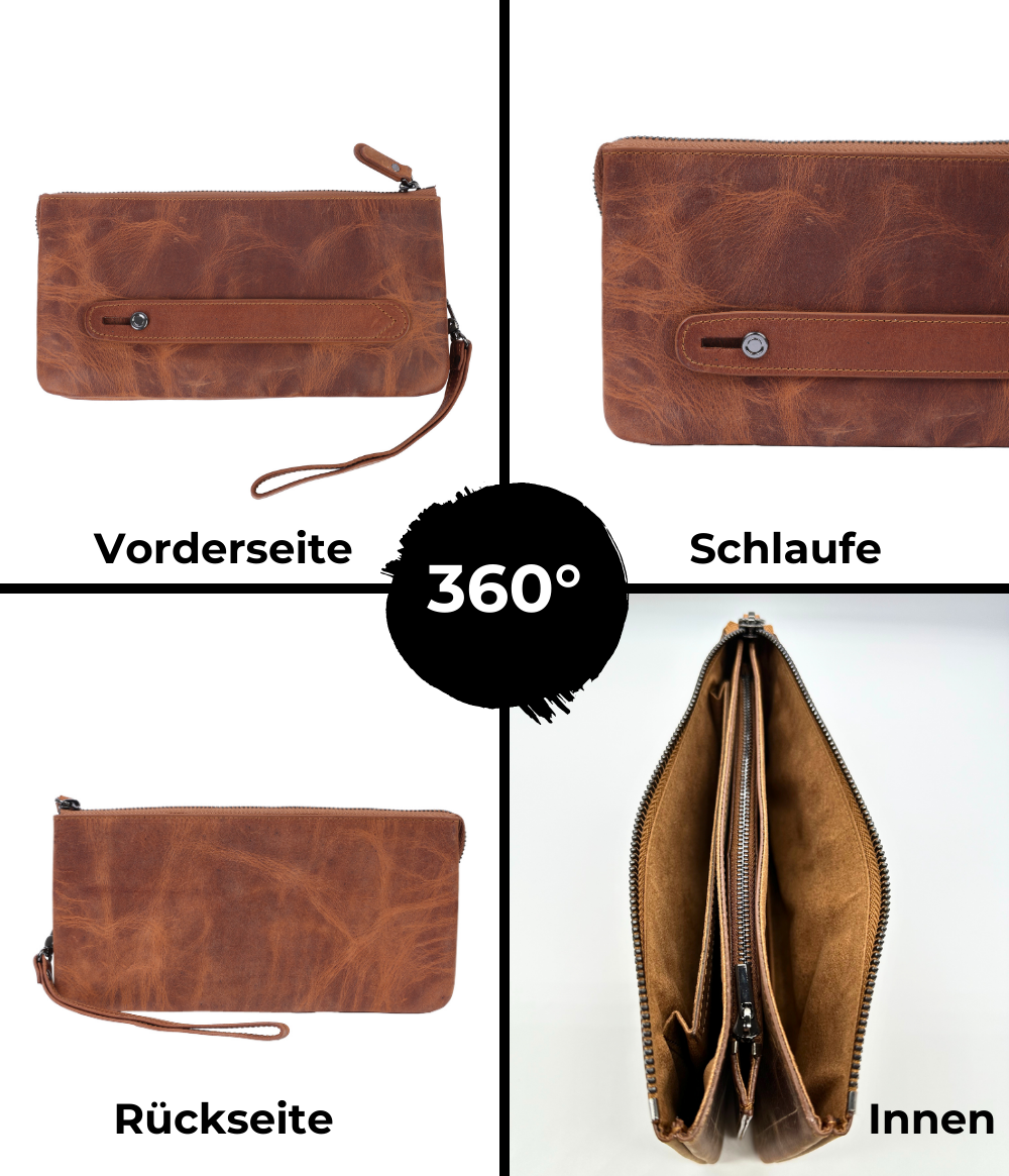 Belluvi Clutch-Wandelbare Crossbodybag Braun