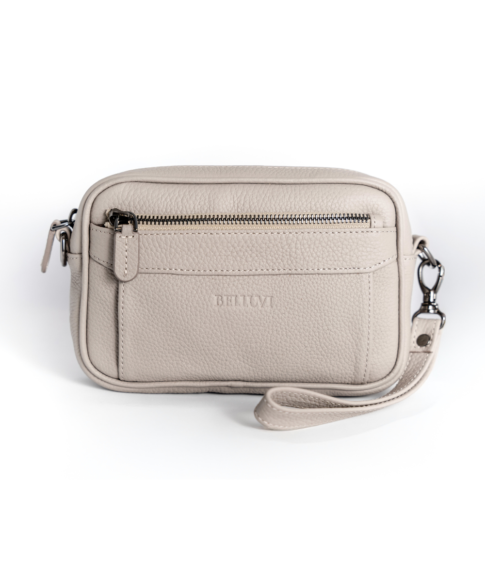 Belluvi Pouch Bag mit Schulterriemen Grau