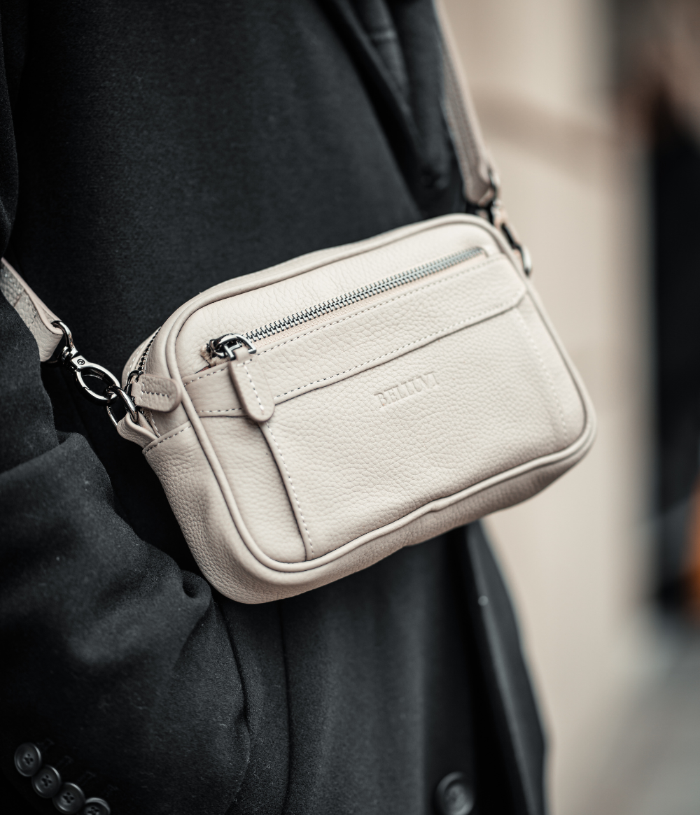 Belluvi Pouch Bag mit Schulterriemen Grau