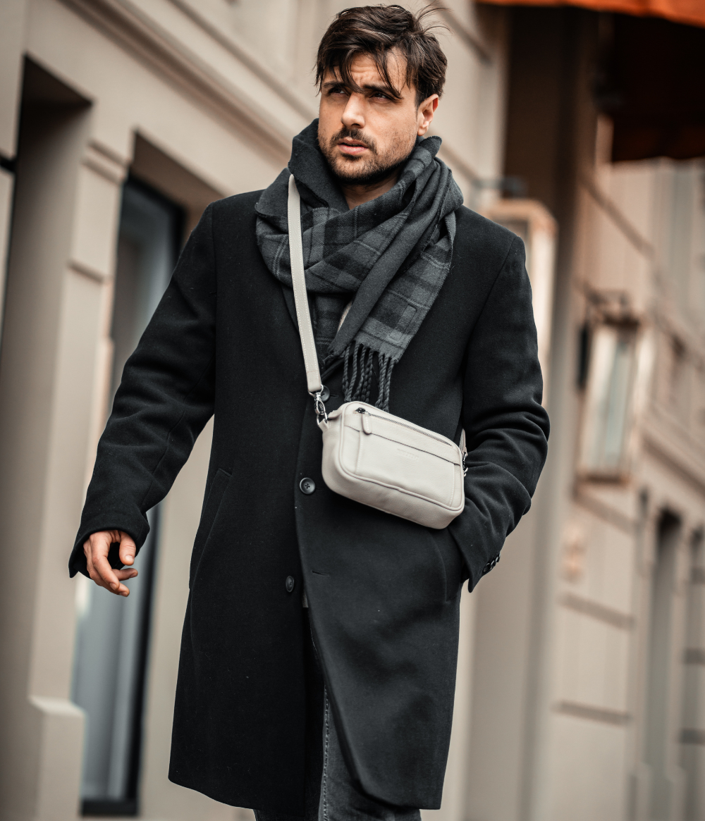 Belluvi Pouch Bag mit Schulterriemen Grau