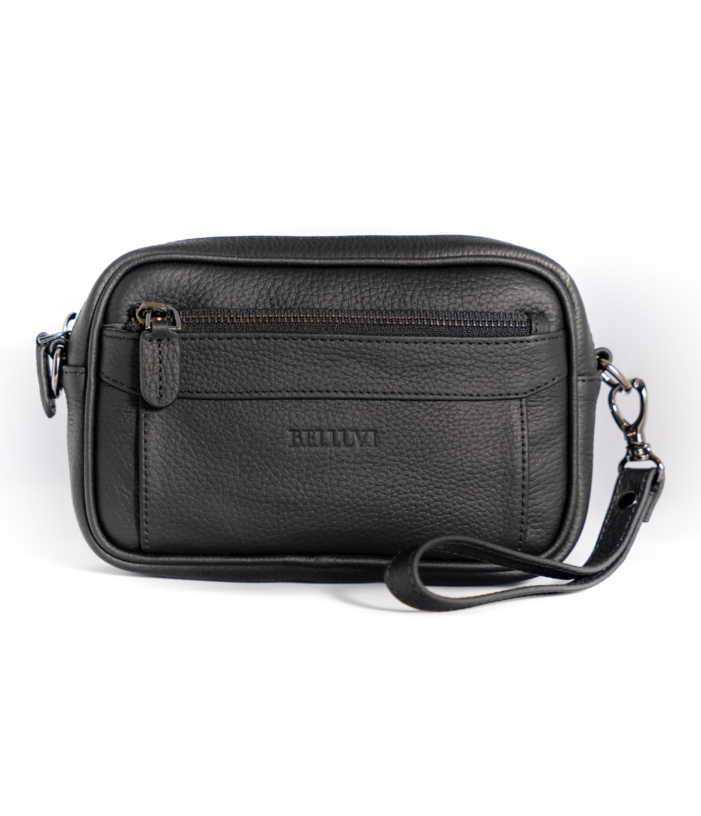 Belluvi Pouch Bag mit Schulterriemen Grau