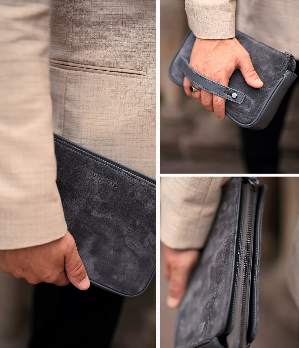 L`allure velor gray with shoulder strap